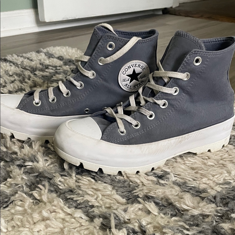 Converse Women's Charcoal and White High-Top Sneakers